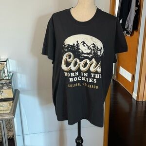 NWT Plus Size Coors Born In The Rockies Vintage Oversized Fit Graphic Tee 1X